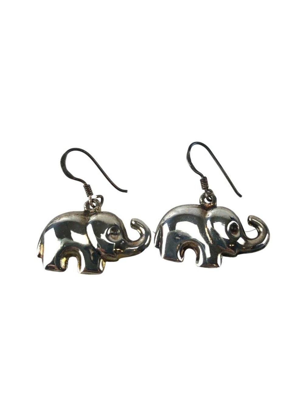Sterling Silver 925 Elephant Dangle Earrings